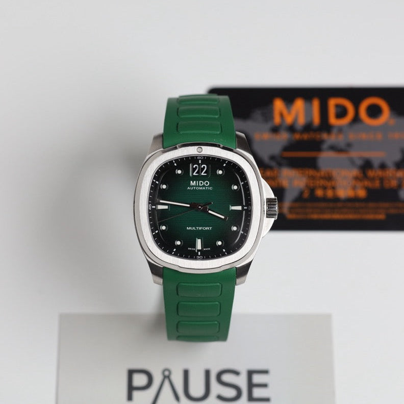 MIDO WATCH: MULTIFORT TV BIG DATE GREEN