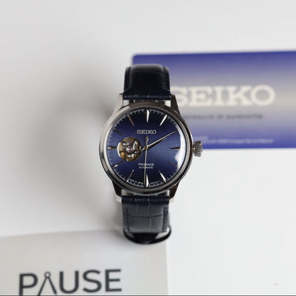 SEIKO WATCH: PRESAGE COCKTAIL OPEN HEART BLUE SSA405J1