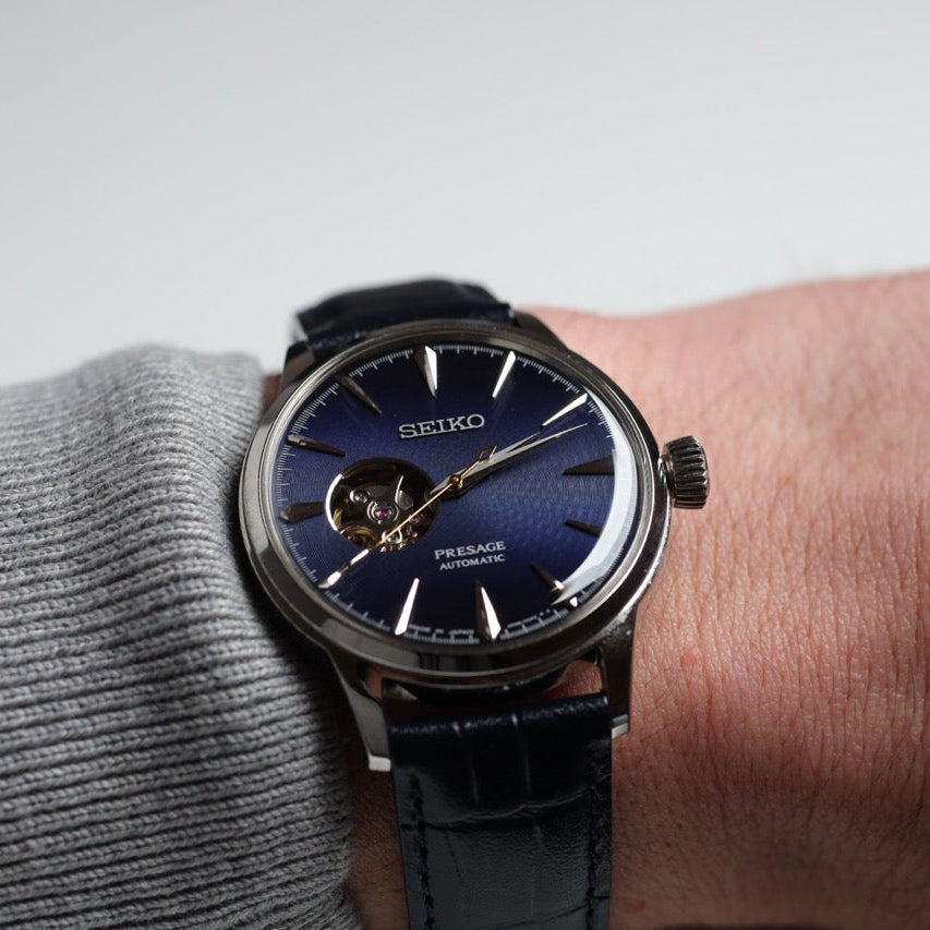 SEIKO WATCH: PRESAGE COCKTAIL OPEN HEART BLUE SSA405J1
