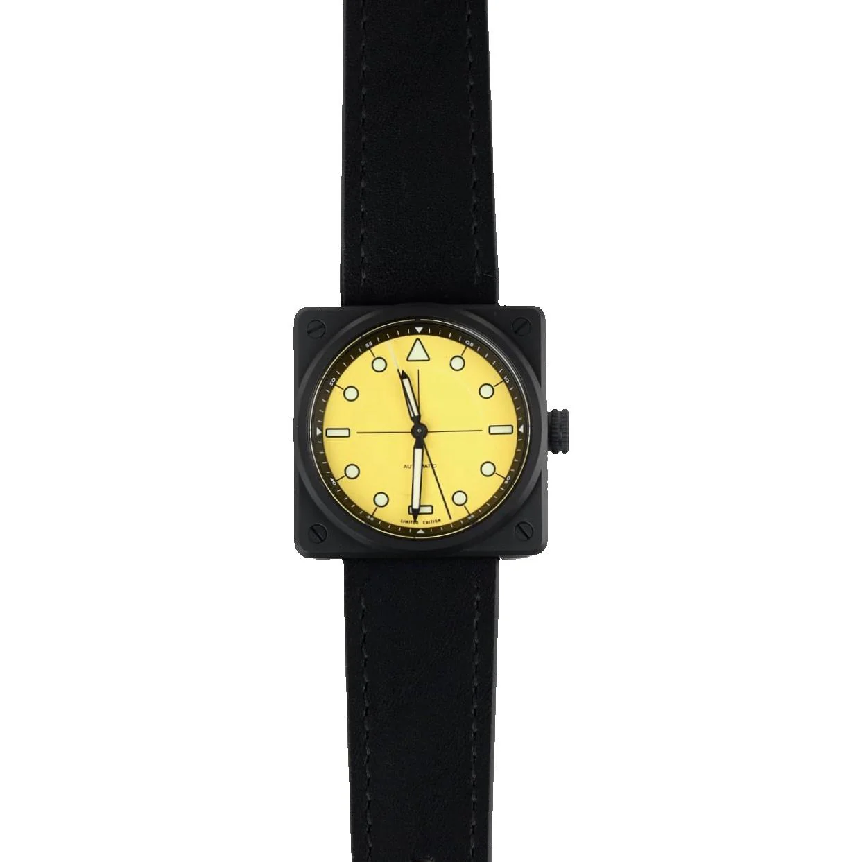 Montre AndoAndoAndo : Vinyl Record Pilot Jaune & Noir x Minimal Wear