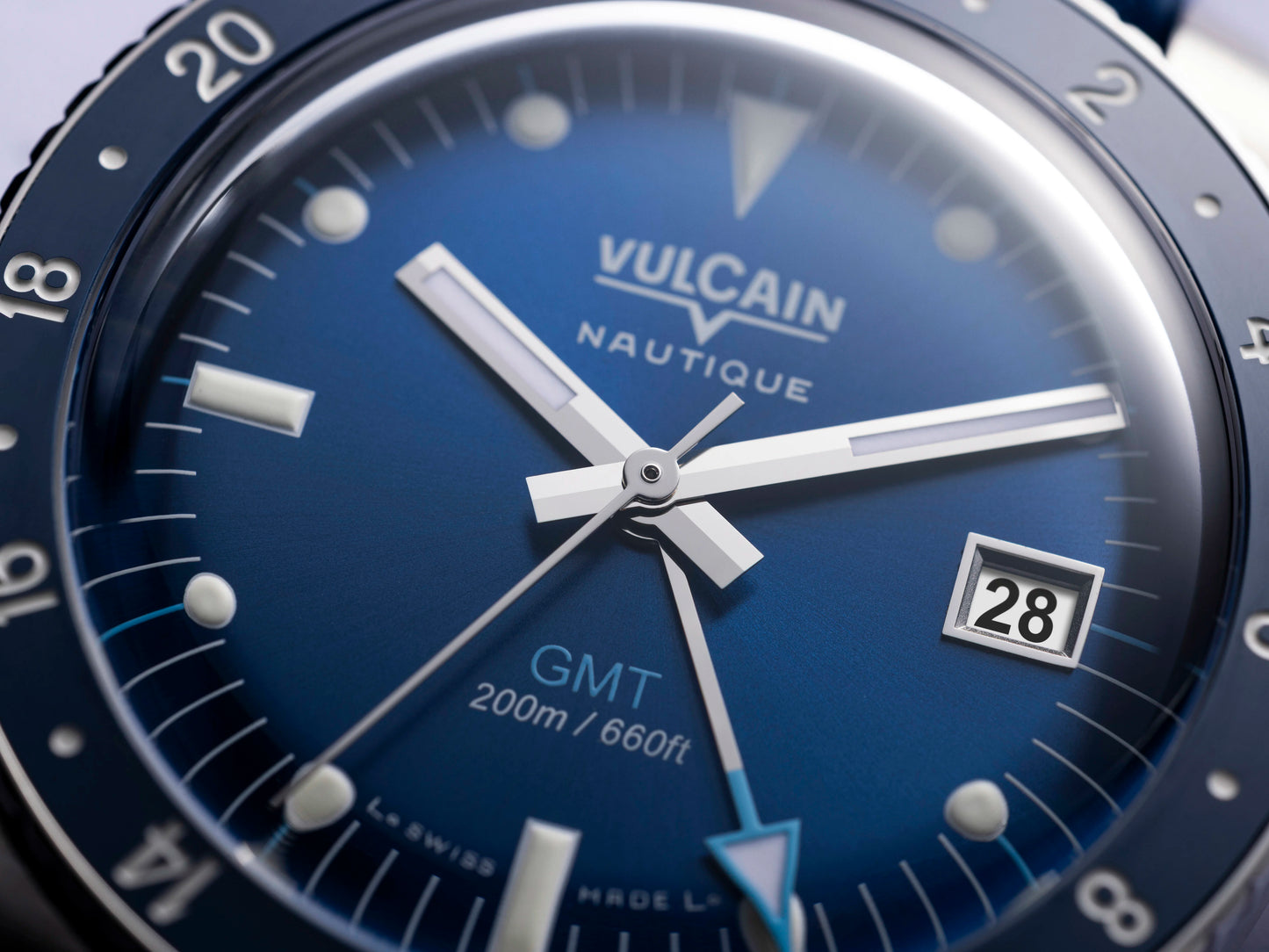VULCAIN : SKINDIVER GMT BLEU