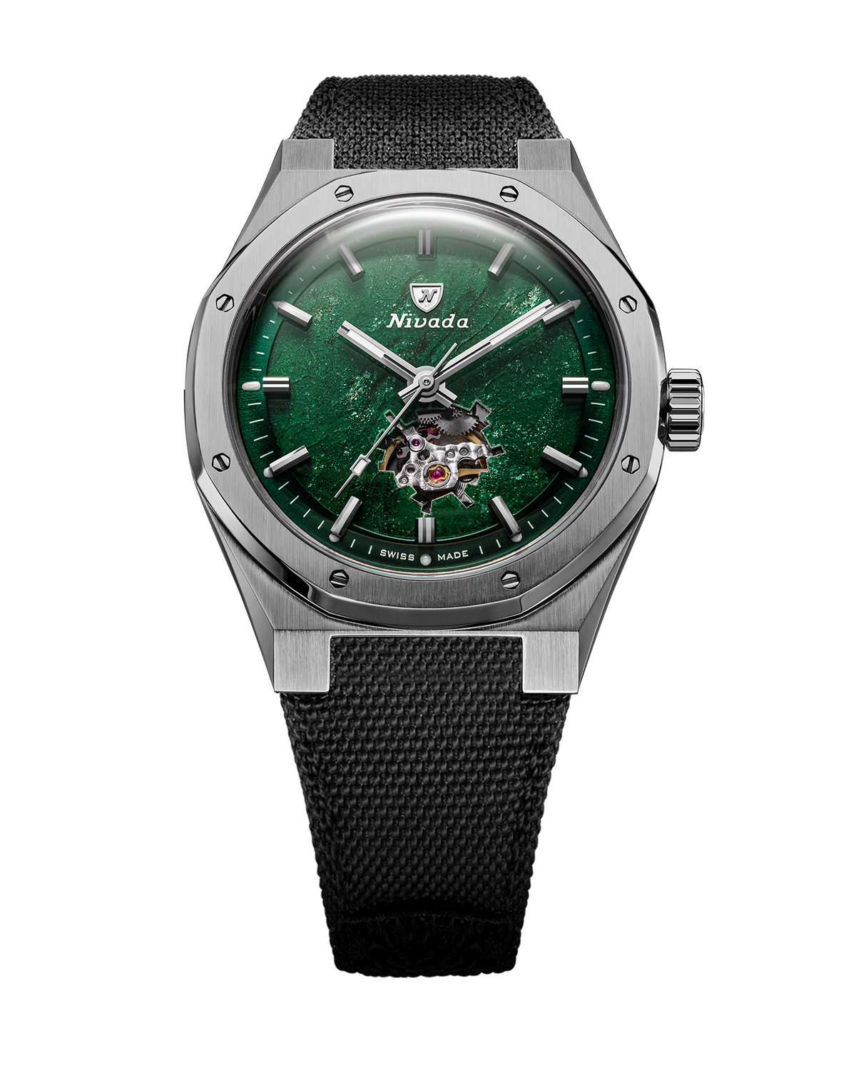 Nivada F77 Aventurine verte bracelet toile