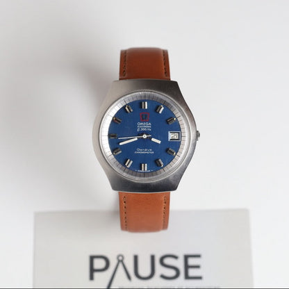 OMEGA WATCH: ELECTRONIC F300 Hz GENEVA CHRONOMETER BLUE