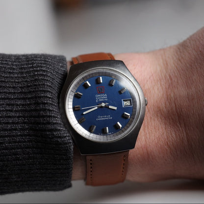 OMEGA WATCH: ELECTRONIC F300 Hz GENEVA CHRONOMETER BLUE