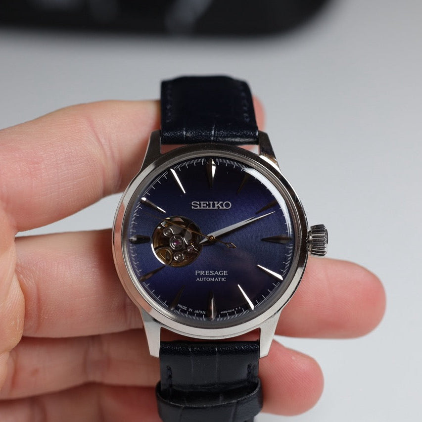 SEIKO WATCH: PRESAGE COCKTAIL OPEN HEART BLUE SSA405J1