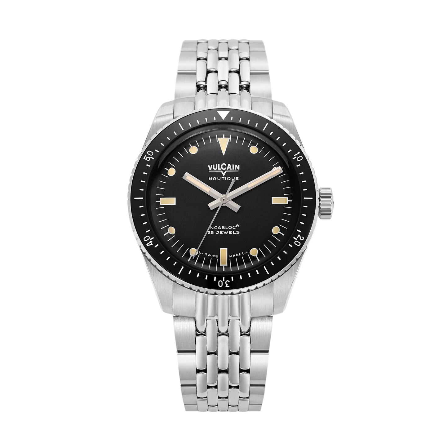 VULCAIN : SKIN DIVER NAUTIQUE - NOIR AVEC INDEX VIEILLI