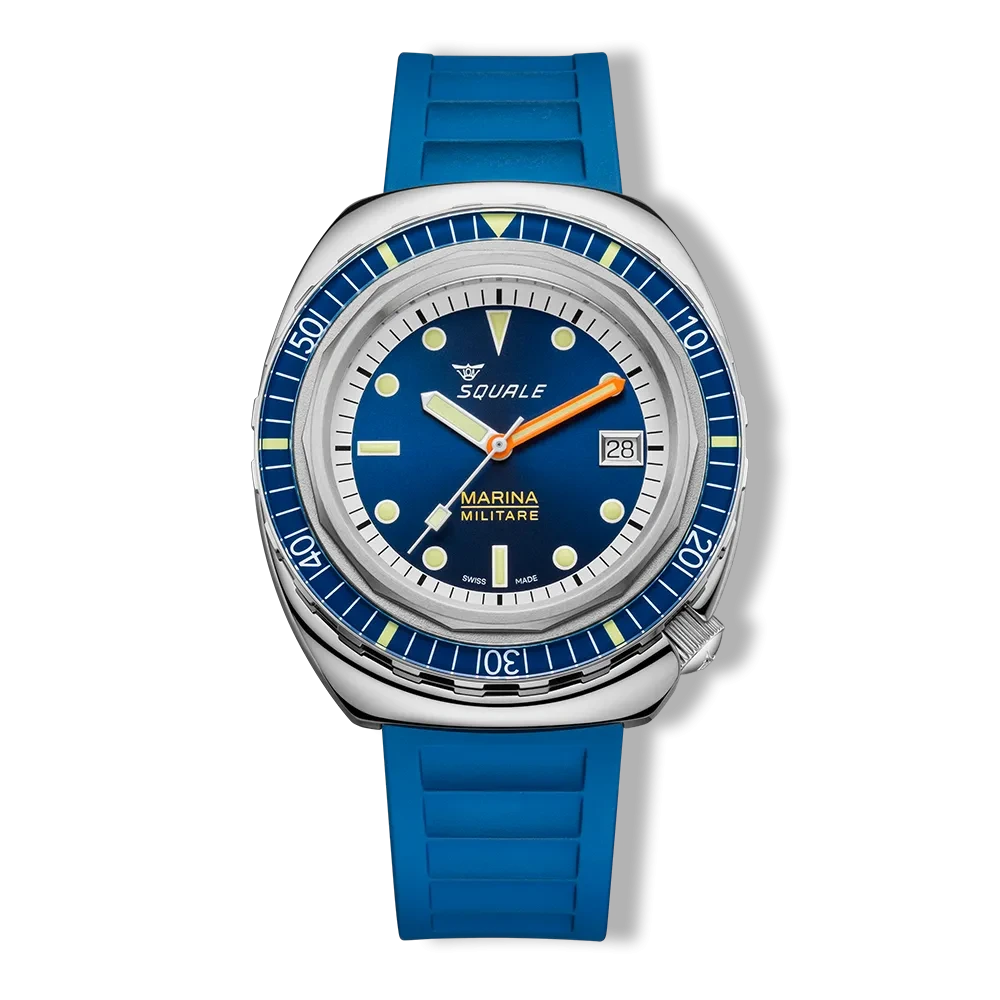 Squale 2001 Marina Militare, vue de face sur caoutchouc bleu — photo officielle