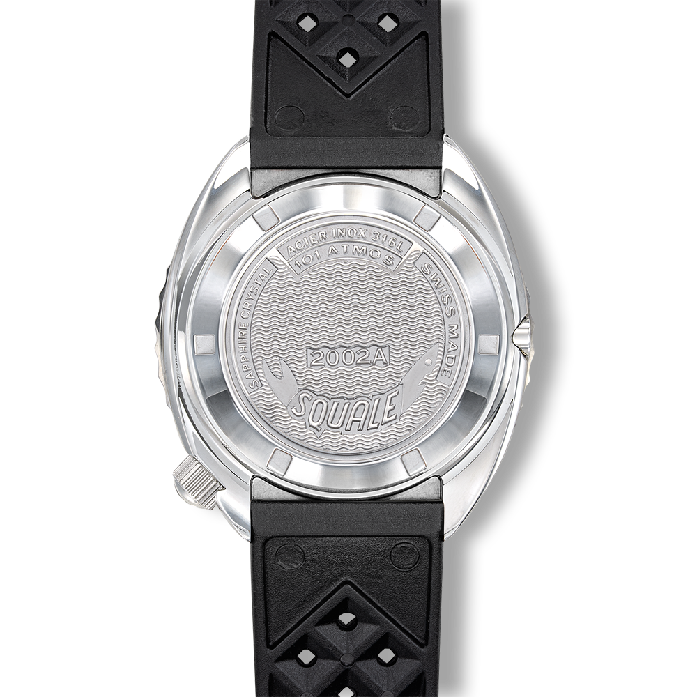 Squale 2002 bleu-rouge, caoutchouc noir, fond vissé