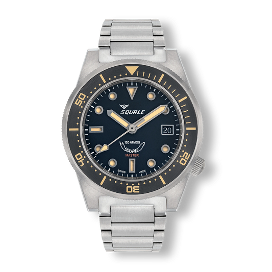 Squale Master Titanium 120 ATM noire, vue de face