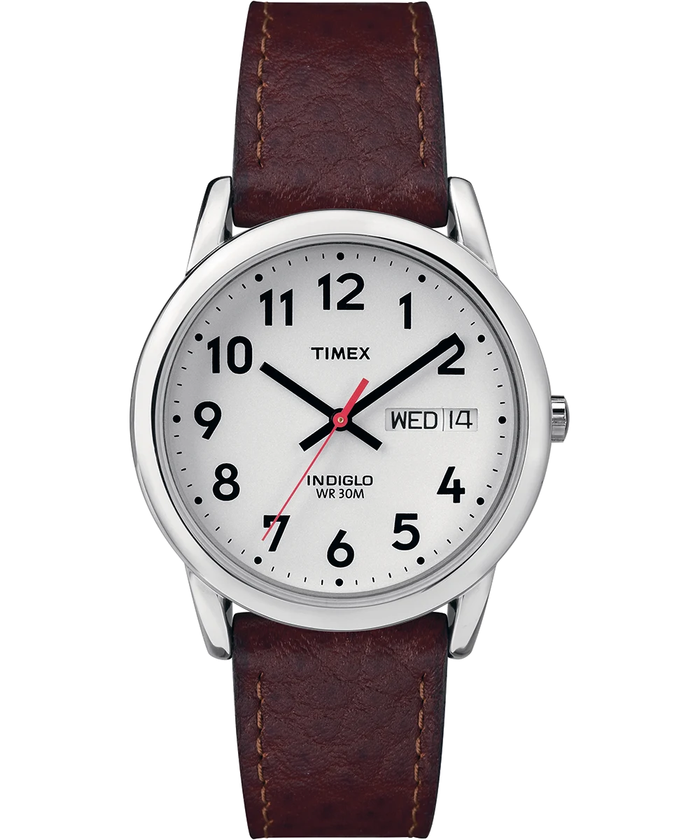 Timex : Easy Reader jour-date argenté blanc 35 mm T20041, vue de face