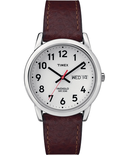Timex : Easy Reader jour-date argenté blanc 35 mm T20041, vue de face