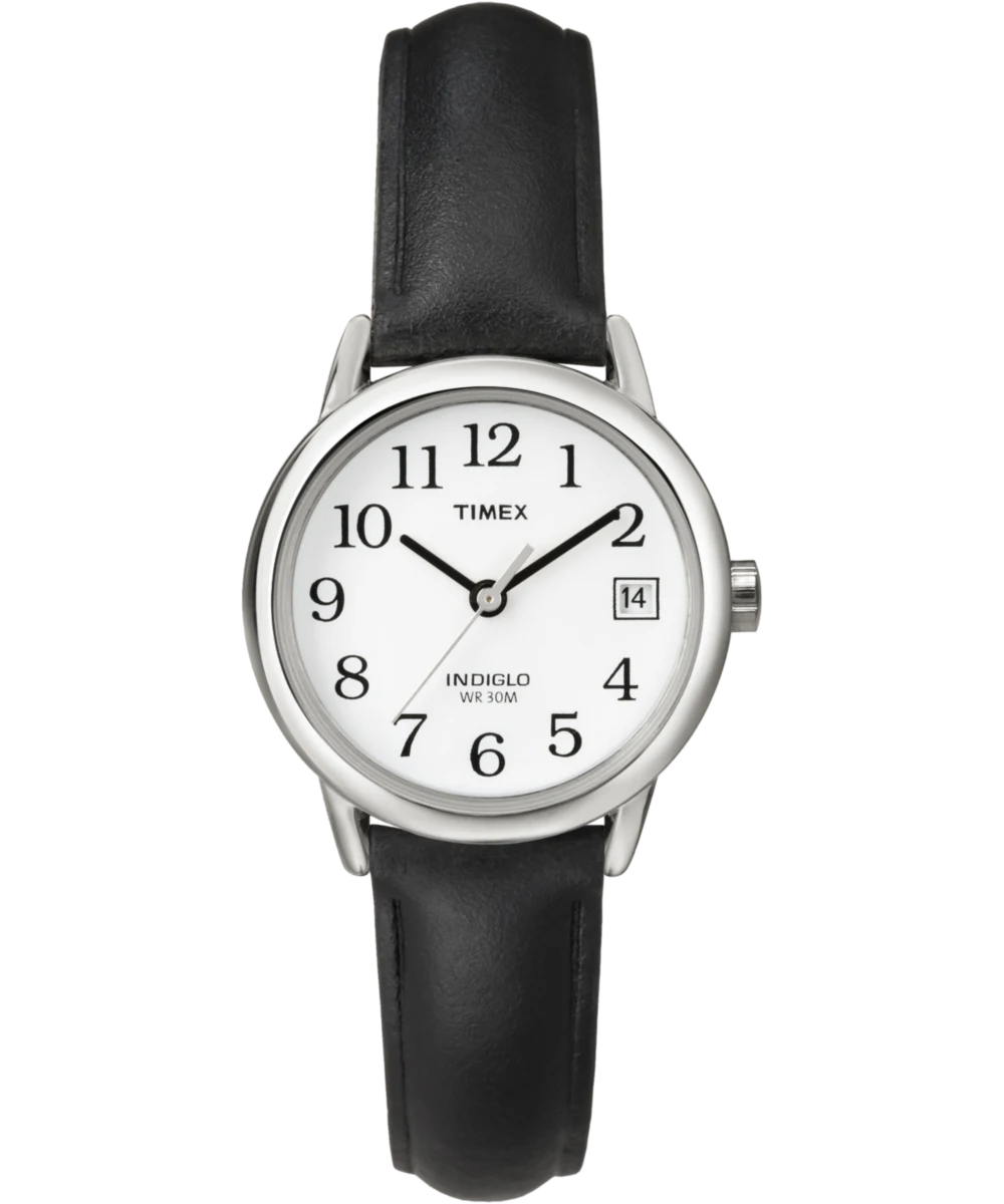 Timex : Easy Reader argenté blanc 25 mm T2H331, vue de face