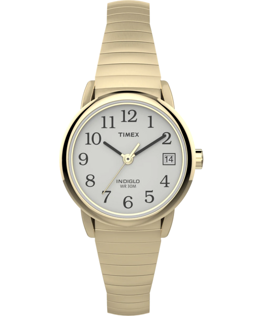 Timex : Easy Reader doré blanc 25 mm T2H351, vue de face