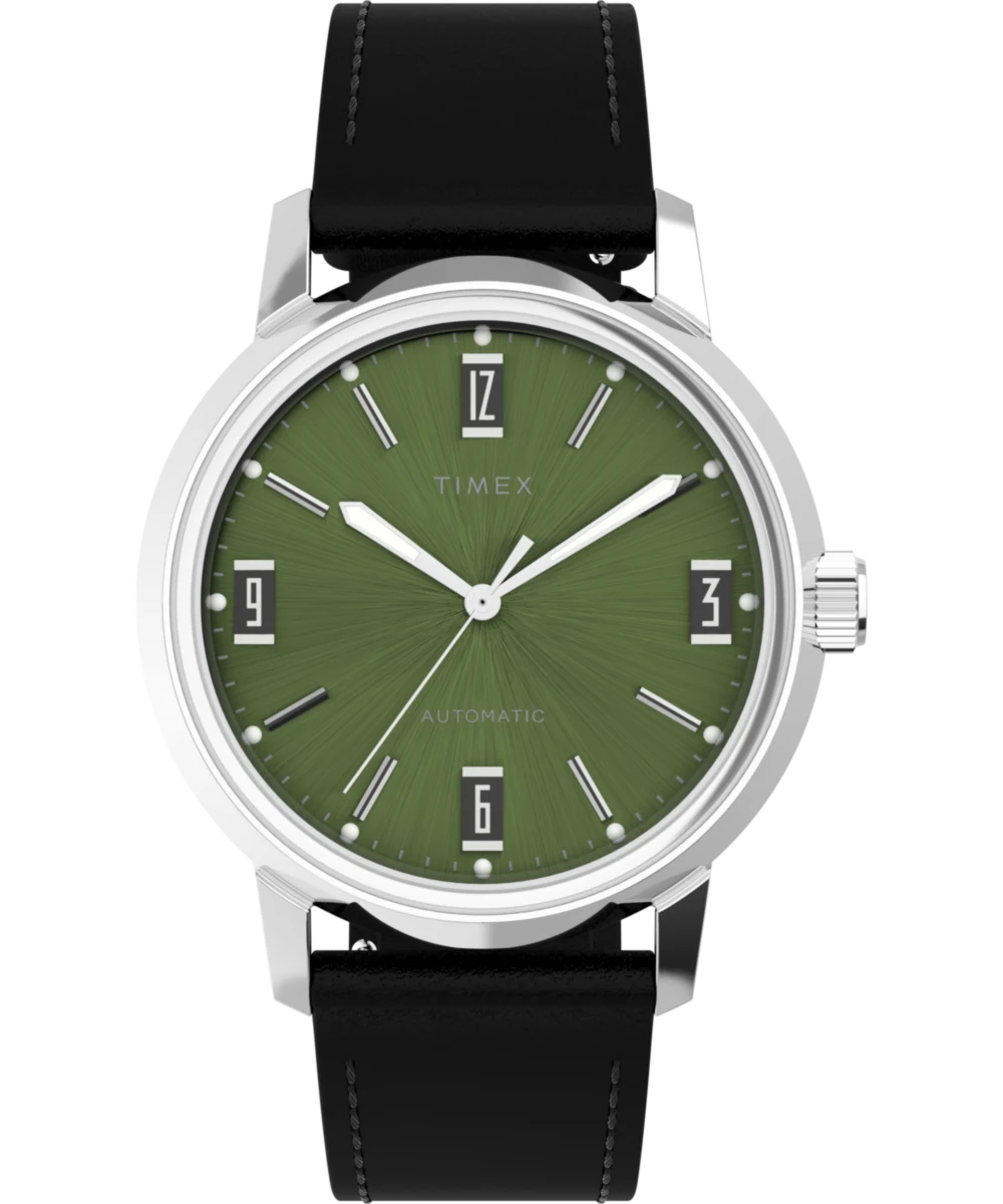 Timex : Marlin automatique vert 40 mm TW2V44600, vue de face