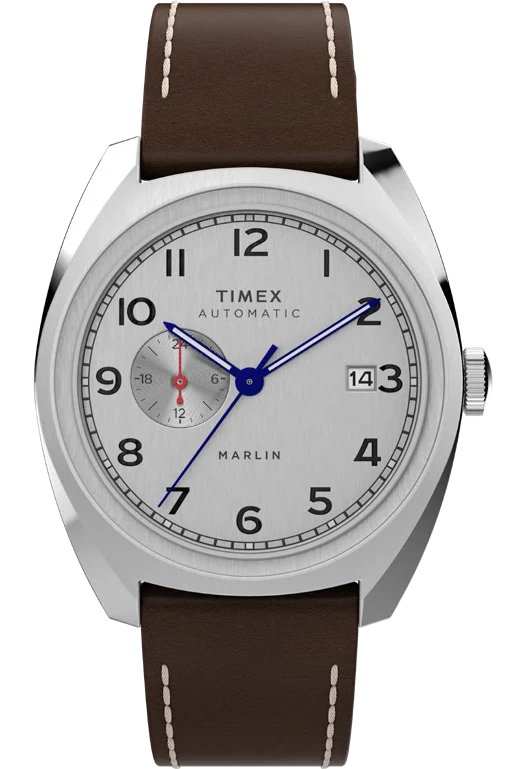 Timex : Marlin Sub-Dial automatique argenté 39 mm TW2V62000, vue de face