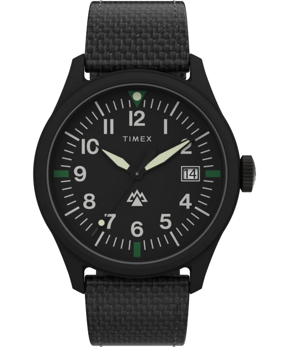 Timex : Expedition Traprock noir 43 mm TW2W23400, vue de face