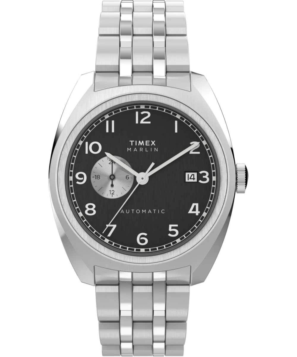 Timex : Marlin automatique noir 39 mm TW2W58800, vue de face