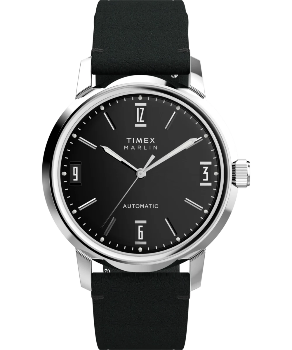 Timex : Marlin automatique noir 40 mm TW2W59700, vue de face
