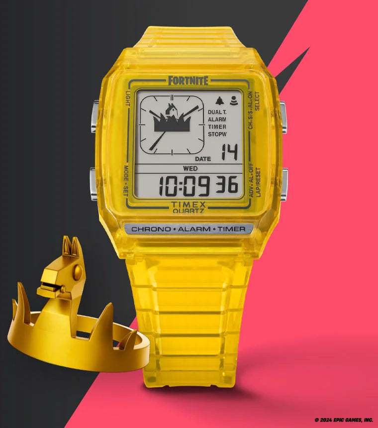 Timex Q LCA x Fortnite TW2W96600, photo de présentation Fortnite