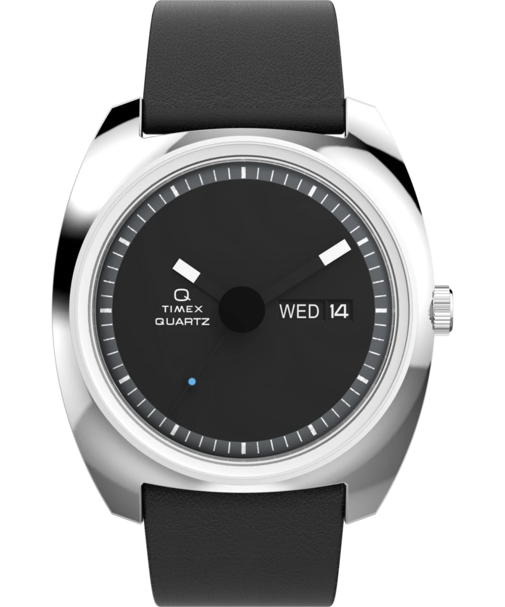 Timex : Q Timex 1975 Enigma noir 37 mm TW2Y34500, vue de face