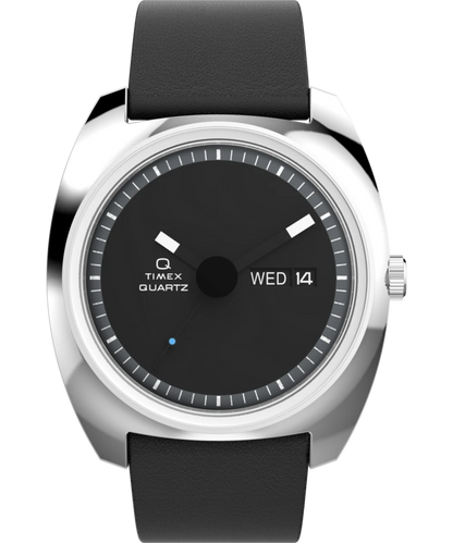 Timex : Q Timex 1975 Enigma noir 37 mm TW2Y34500, vue de face