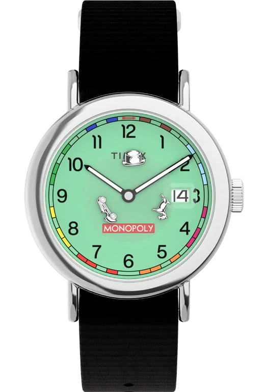 Timex : Weekender x Monopoly vert 37 mm TW2Y47000, vue de face