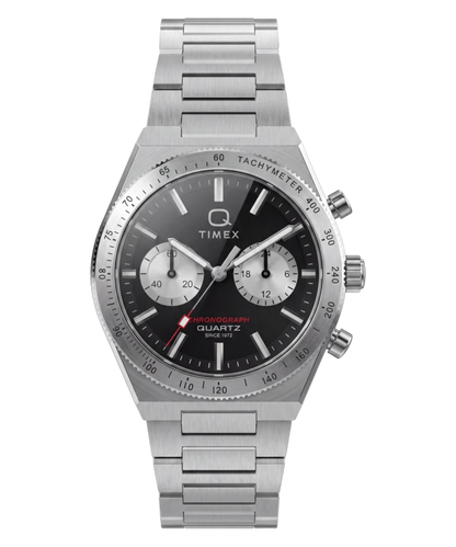 Timex : Q Timex Continental chronographe noir 36 mm TW2Y93200, vue de face