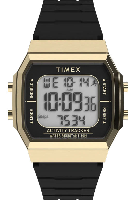Timex : Activity Tracker doré numérique 40 mm TW5M60900, vue de face
