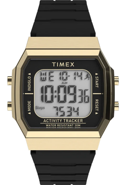 Timex : Activity Tracker doré numérique 40 mm TW5M60900, vue de face