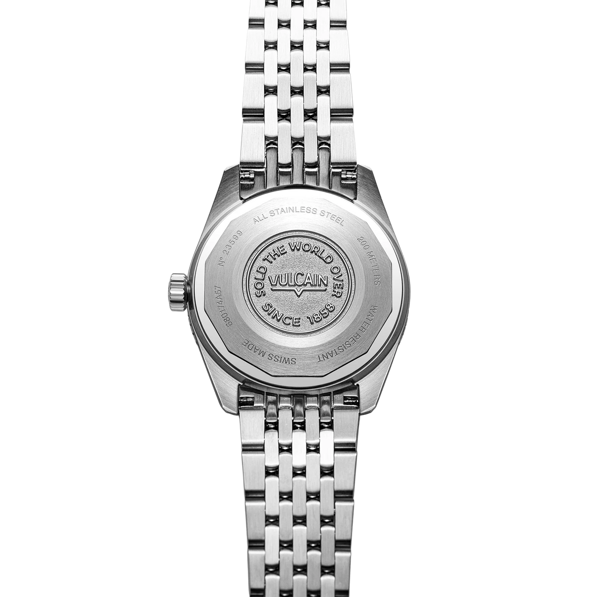 Fond plein gravé sur bracelet – Vulcain Skindiver Nautique GMT