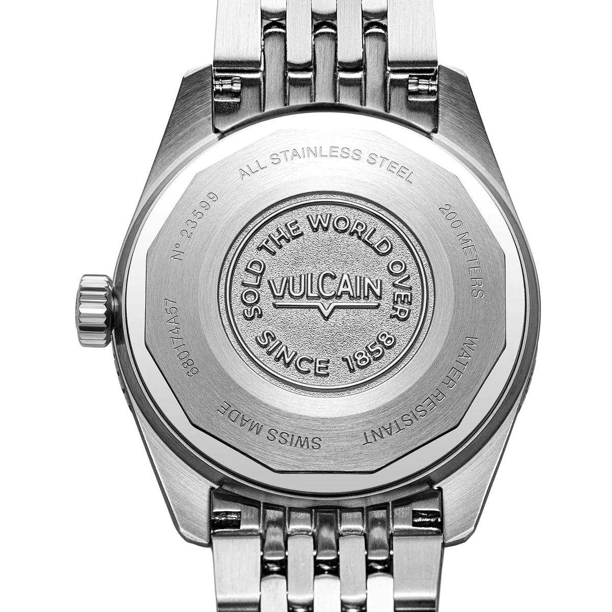 Fond plein gravé en détail – Vulcain Skindiver Nautique GMT