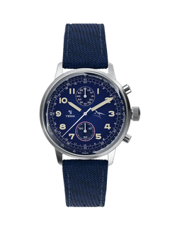 Montre Yema : Flygraf bi-compax AAE Bleu