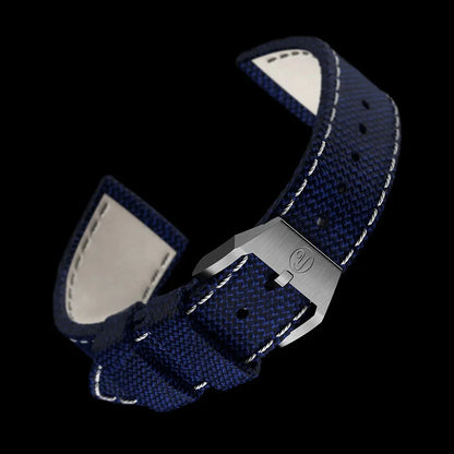 Yema Flygraf CPA10 : bracelet canvas bleu, doublure en cuir et boucle