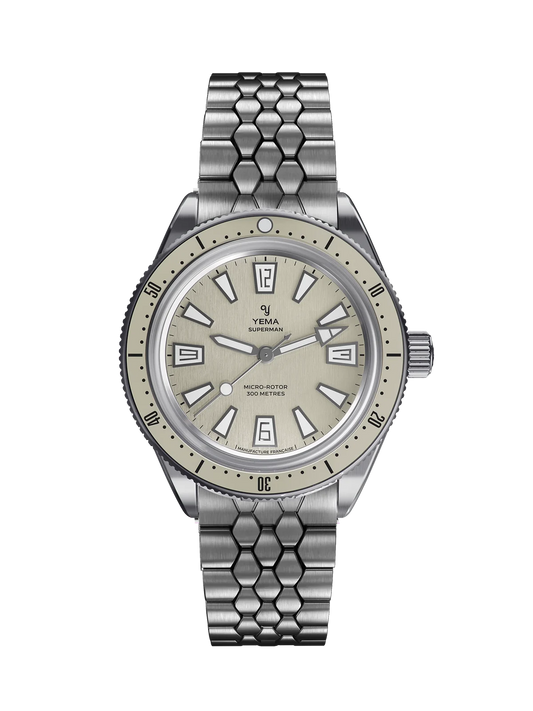 Yema Superman Skin Diver CMM.20 beige — vue de face