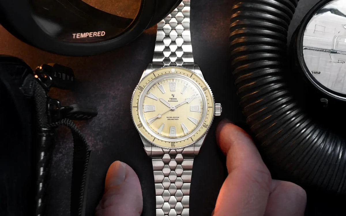Yema Superman Skin Diver CMM.20 beige — vue de présentation