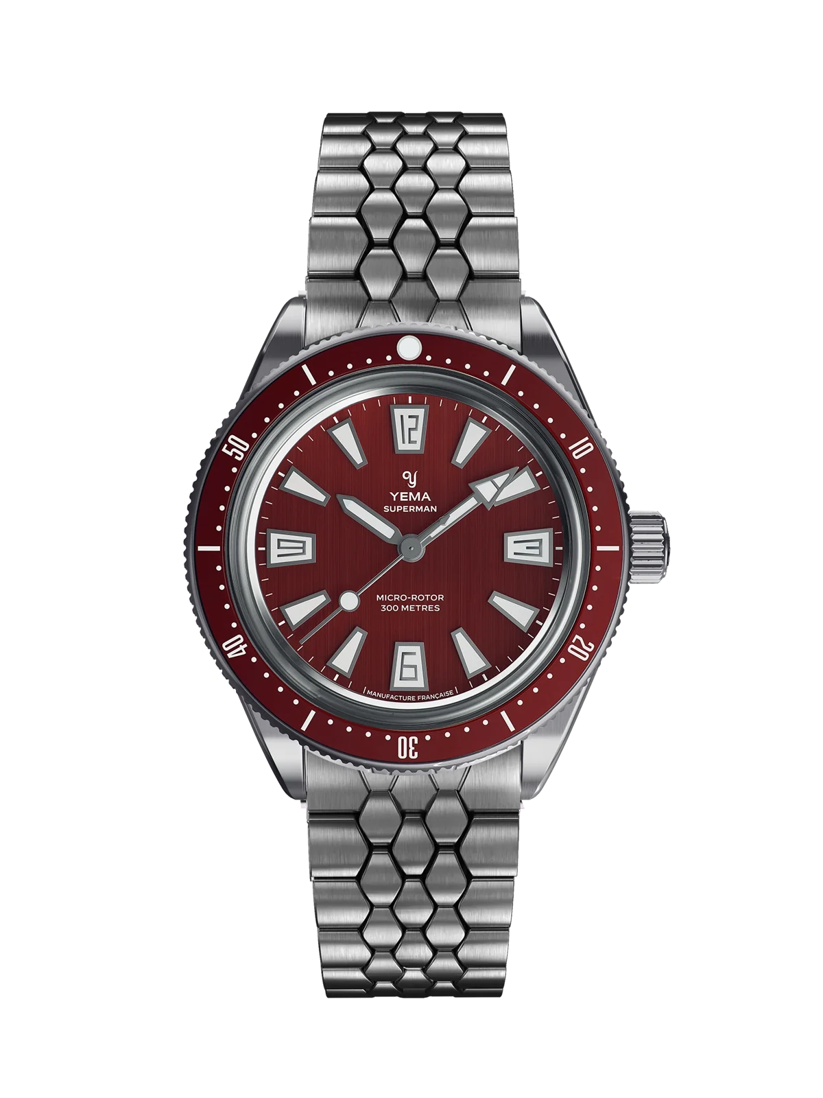 Yema Superman Skin Diver CMM.20 bordeaux — vue de face