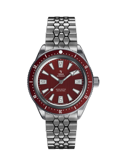 Yema Superman Skin Diver CMM.20 bordeaux — vue de face