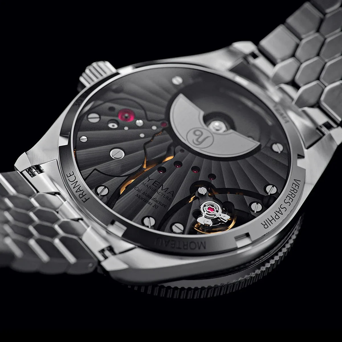 Yema Skin Diver CMM.20 — fond saphir et mouvement