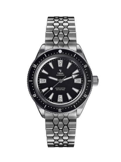 Yema Superman Skin Diver CMM.20 noire — vue de face