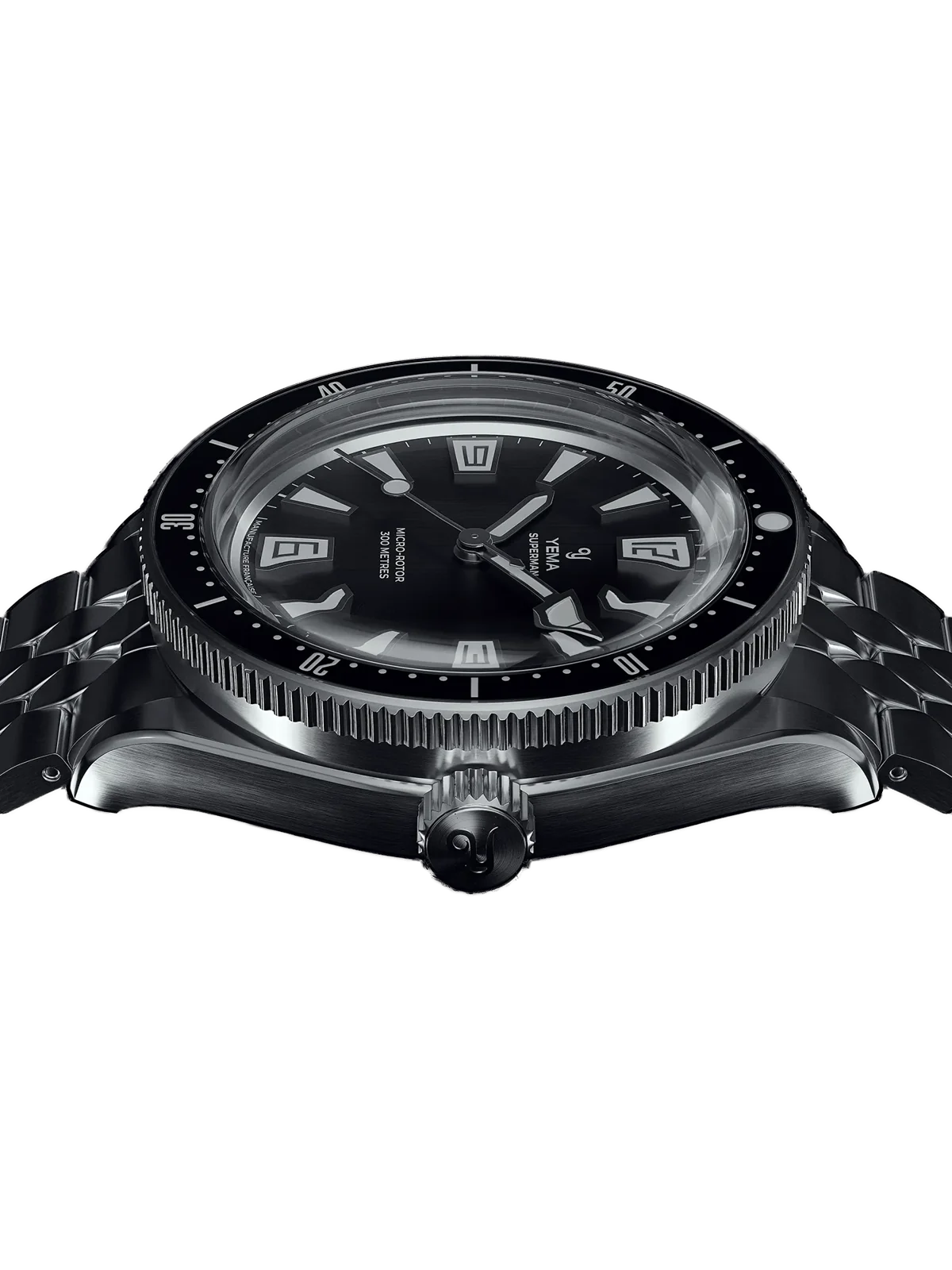 Yema Superman Skin Diver CMM.20 noire — vue de profil