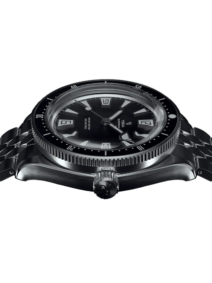 Yema Superman Skin Diver CMM.20 noire — vue de profil