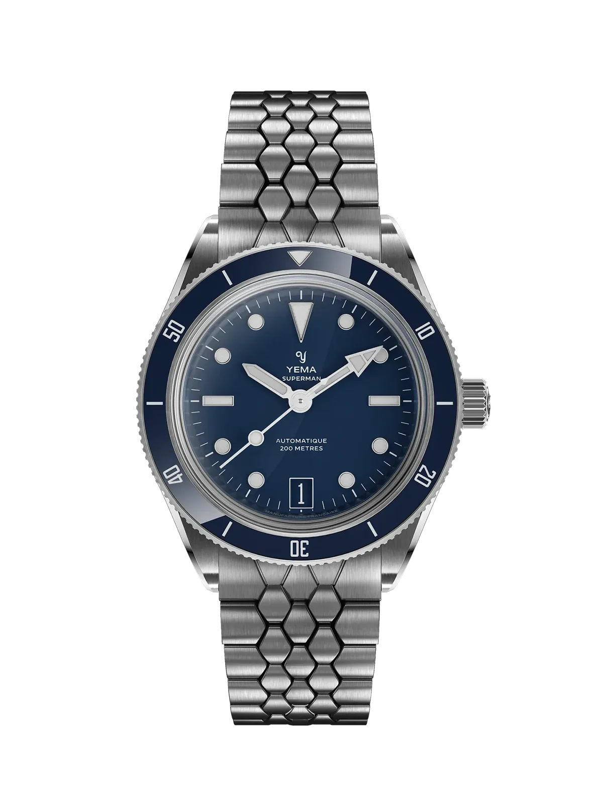 Yema Superman Dato CMM.10 bleue — vue de face