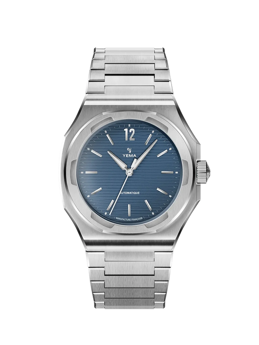 Yema Wristmaster Slim CMM.20 bleue — vue de face