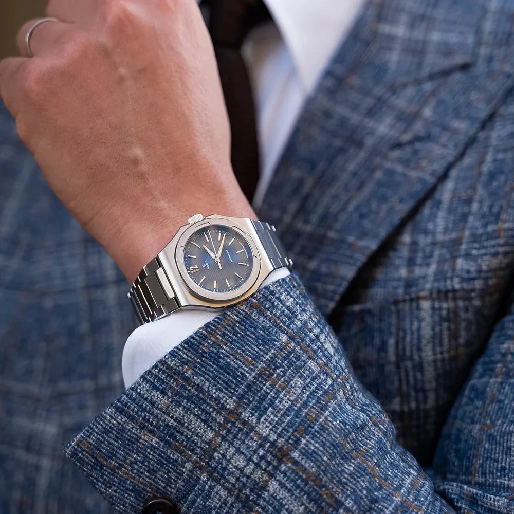 Yema Wristmaster Slim CMM.20 bleue — présentation du cadran