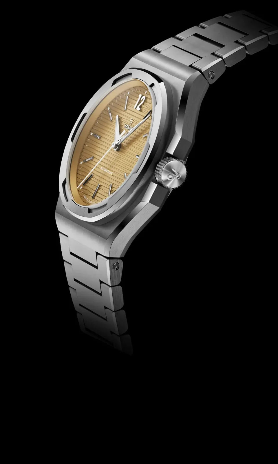 Yema Wristmaster Slim CMM.20 jaune — profil du boîtier